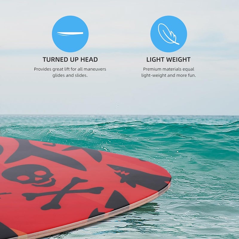 YOJOR Skimboard 35 Inch Skim Boards for Beach Adults ＆ Kids, High Gloss Coat Wooden Skim Board for Beginners, Durable Lightweight Wood Body Board - Image 4